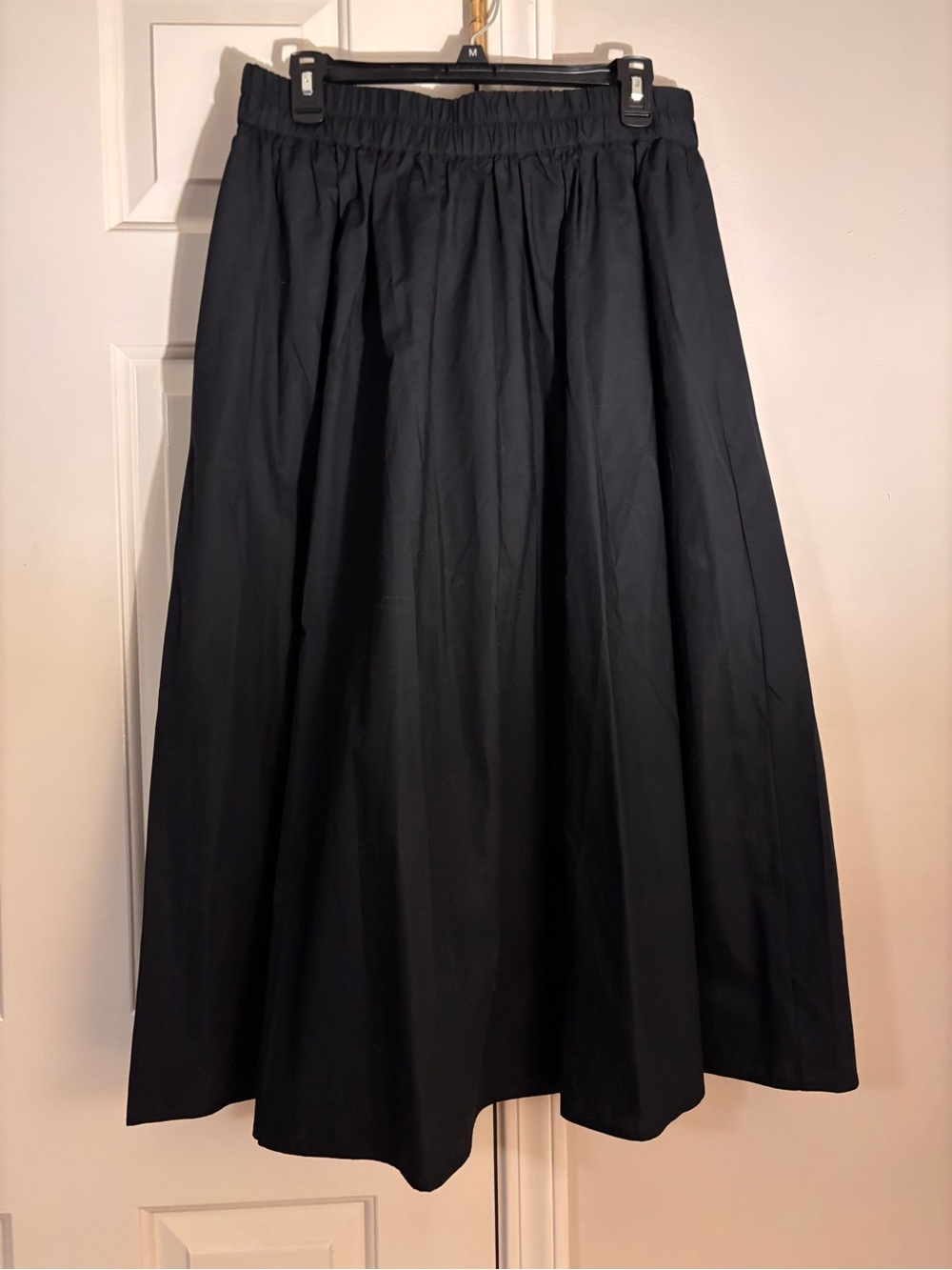 a new day Black Full A-Line Midi Skirt with Elastic Waist
